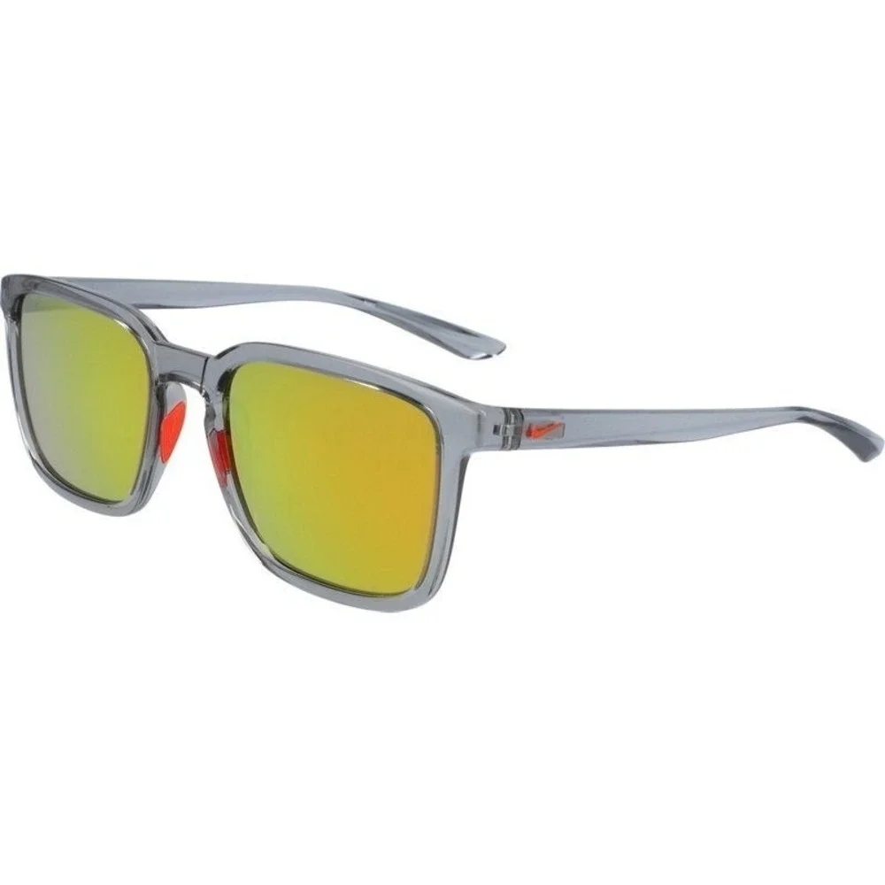 Nike Circuit 55mm Square Sunglasses Wolf Grey Orange Mirror NWT